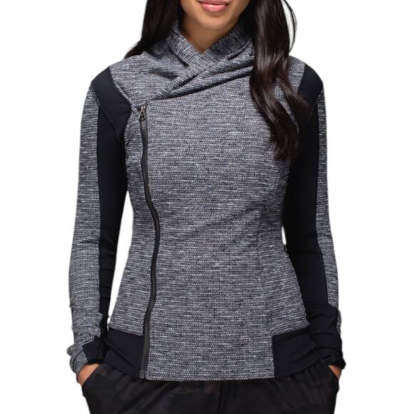 Lululemon Bhakti Yoga Jacket Slim Fit Stretch Post Workout Black Size 4 - Picture 1 of 9